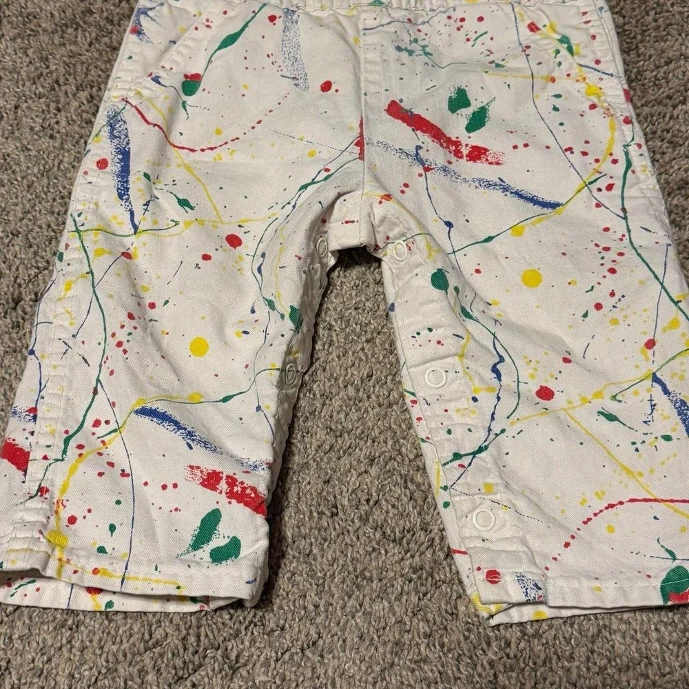 Vintage OshKosh B'Gosh Paint Splatter Overalls Toddler 12 Months USA